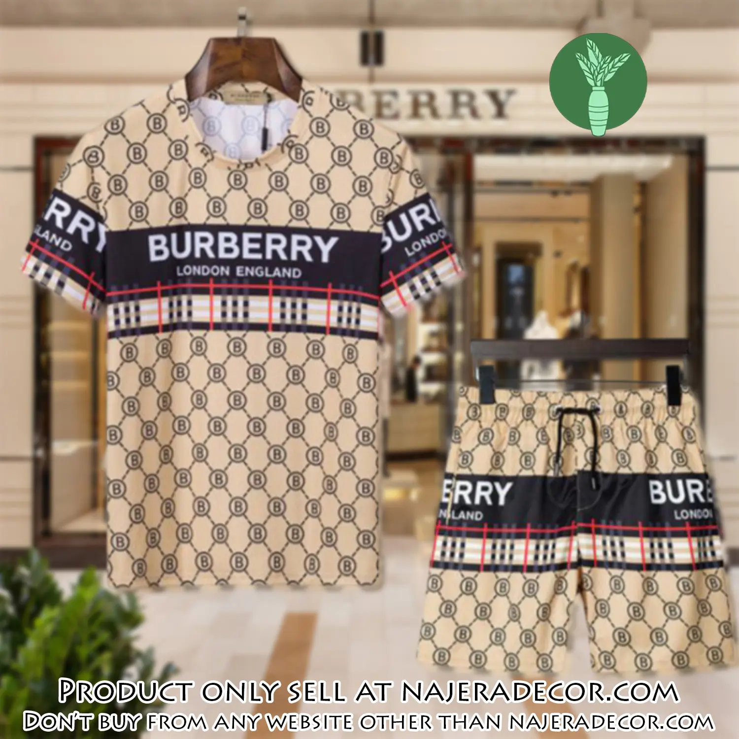Burberry combo unisex tshirt & short limited luxury outfit cts1040 njr3003925